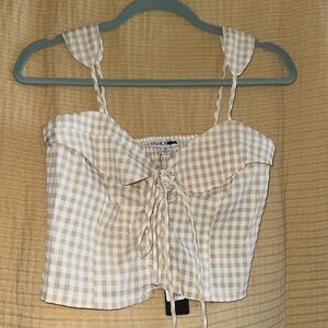 Gingham crop tank